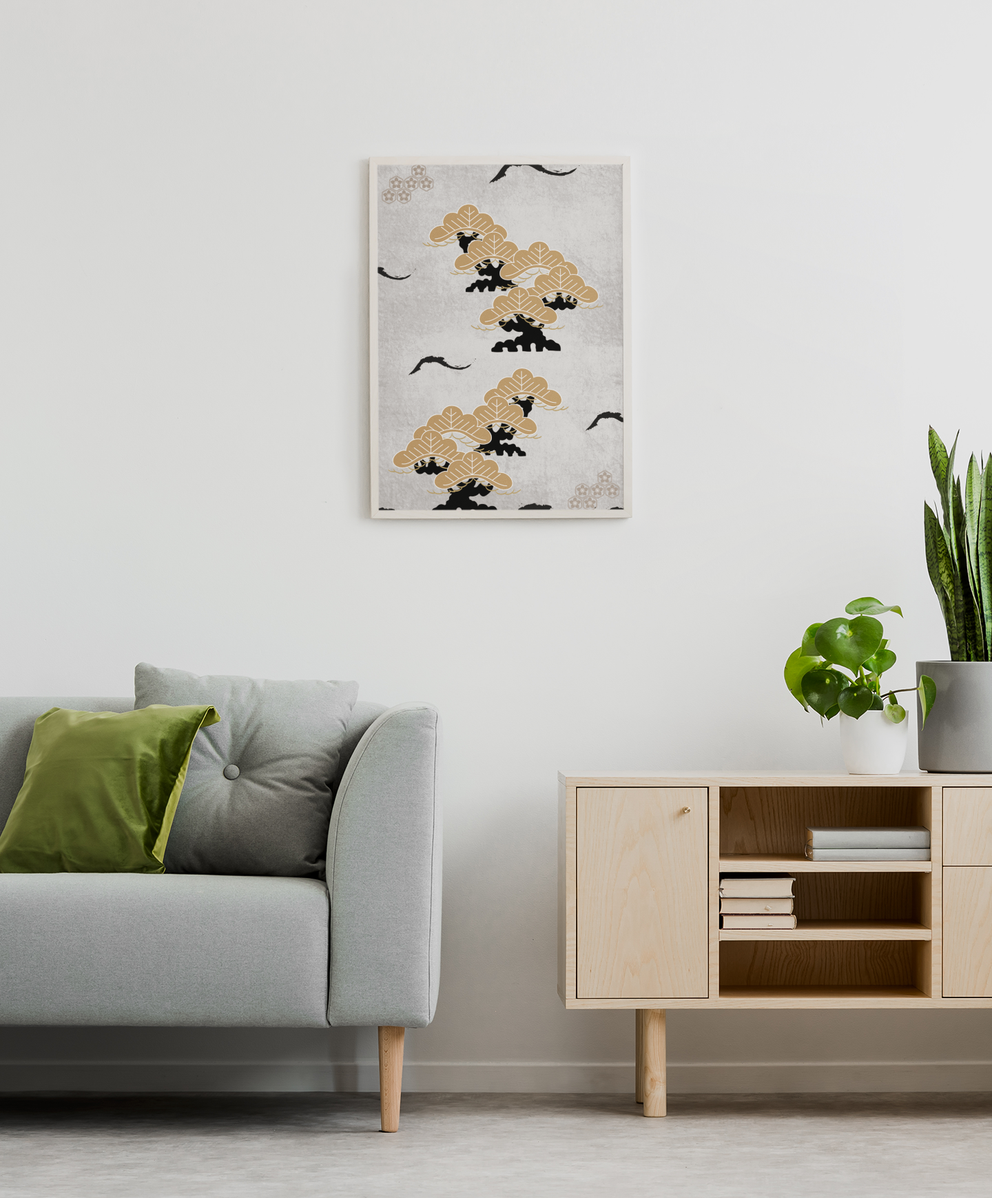 Asia Artprint – Zen-Natur im Kiefernklang (Weißer & Schwarzer Rahmen) | Artivio