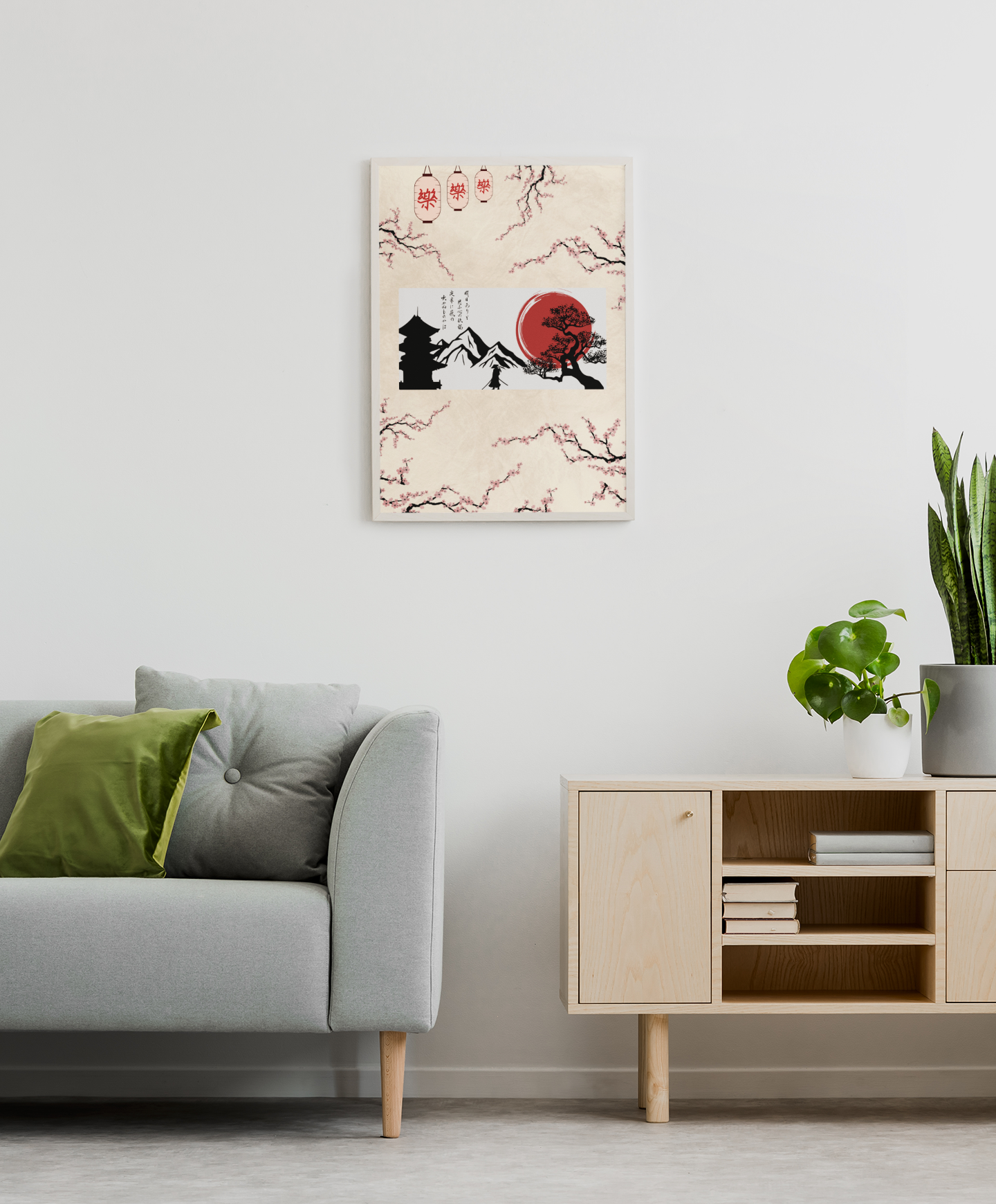 Asia Artprint - Pagodenflüstern im Schatten des Mondes (Weißer & Schwarzer Rahmen) | Artivio