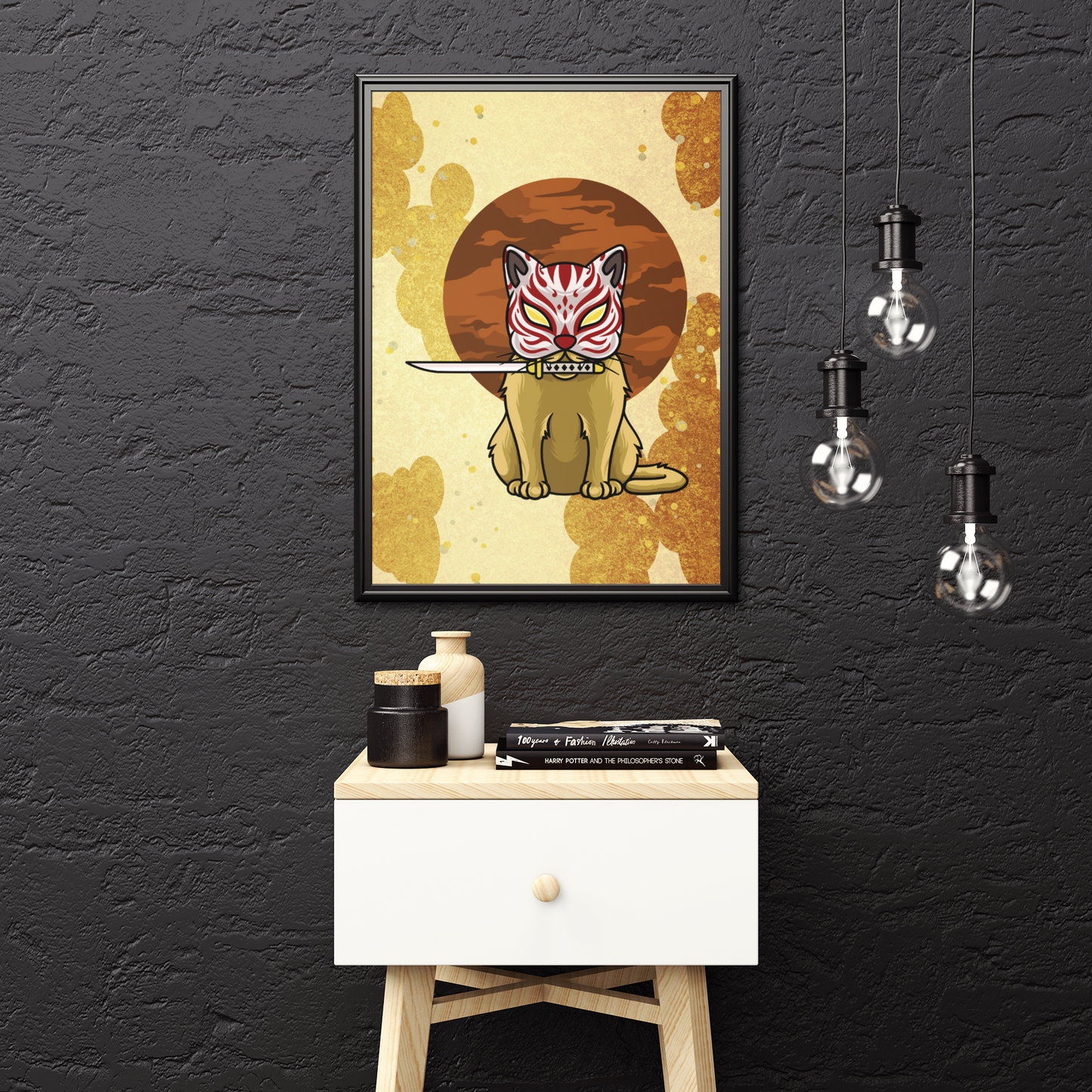 Asia Artprint – Samurai-Seele im Tigergeist (Weißer & Schwarzer Rahmen) | Artivio