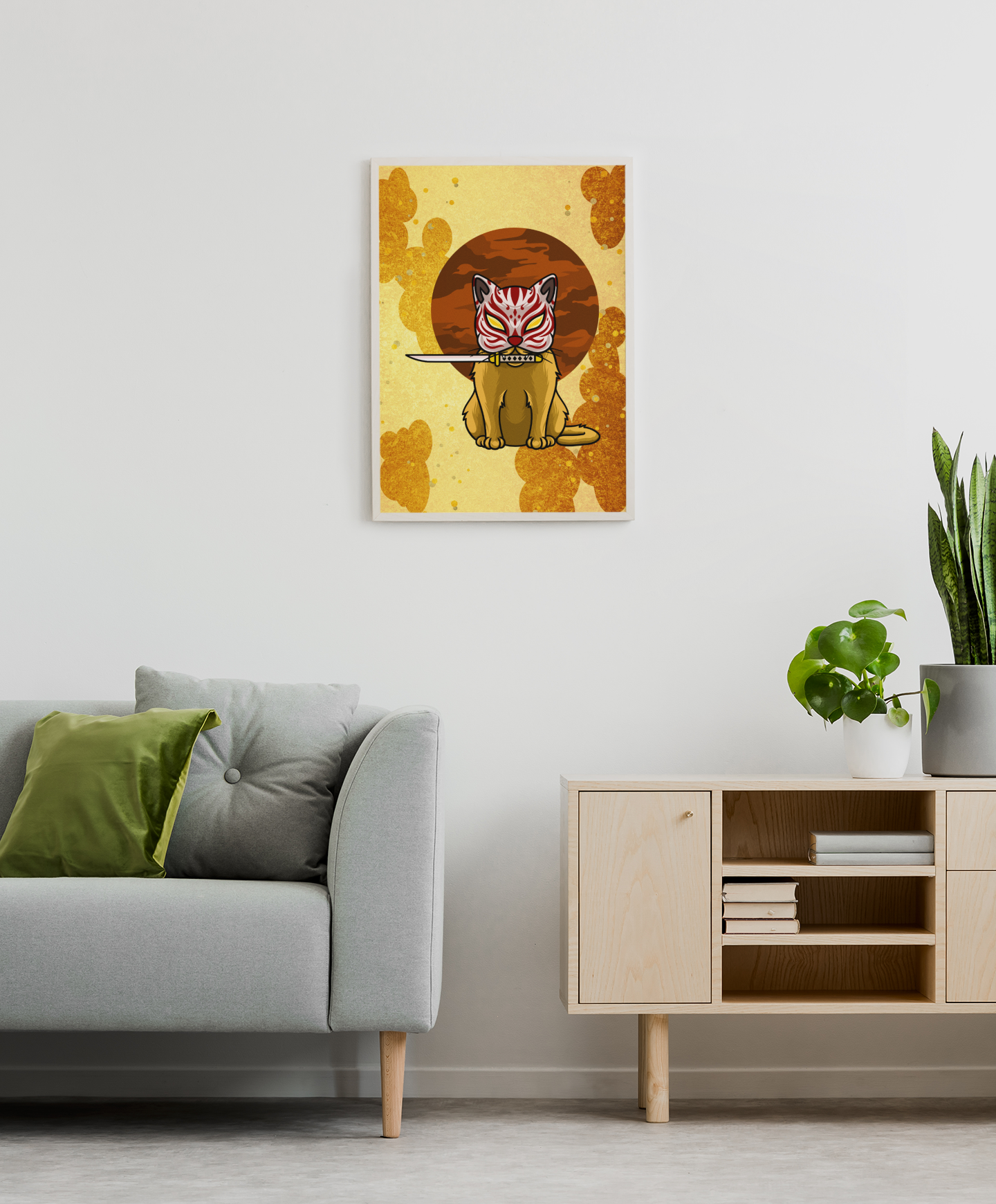 Asia Artprint – Samurai-Seele im Tigergeist (Weißer & Schwarzer Rahmen) | Artivio