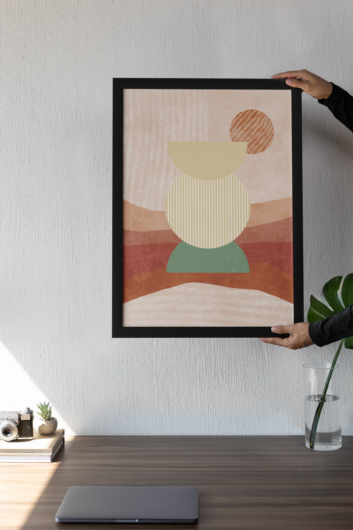 Boho Vibes – Sanfte Formen für dein Zuhause | Artprint mit Rahmen in Schwarz, Weiß oder Naturholz (2 Größen)