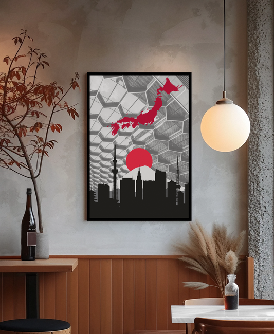 Japan Wandbild – Urbanes City Poster mit Tokio-Silhouette | Artivio