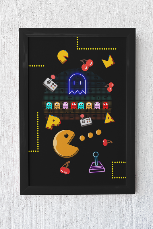 Gaming Classic – Pixel Power für dein Setup | Artprint mit Rahmen in Schwarz oder Weiß (2 Größen)
